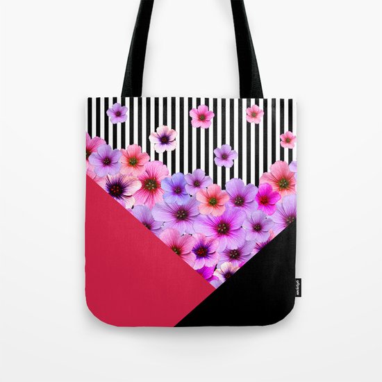Flowers and Stripes II Tote Bag by Cafelab | Society6