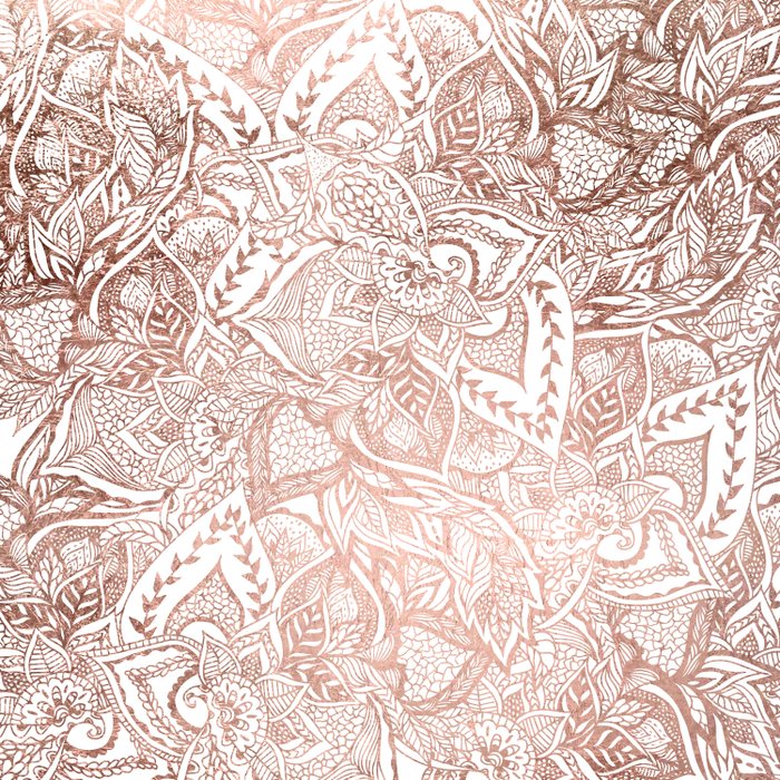 chic-hand-drawn-rose-gold-floral-mandala-pattern-prints.jpg (700×700 ...