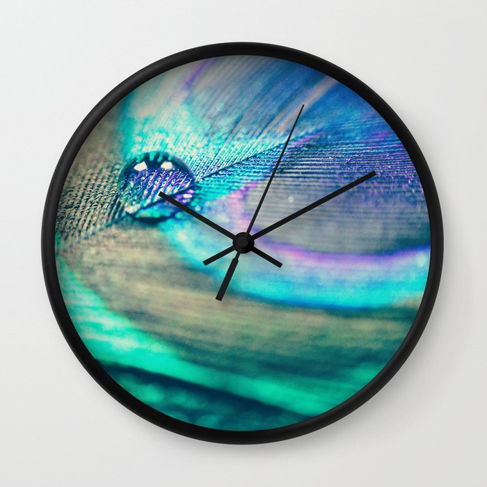 Peacock Wall Clock by Marianne LoMonaco Society6