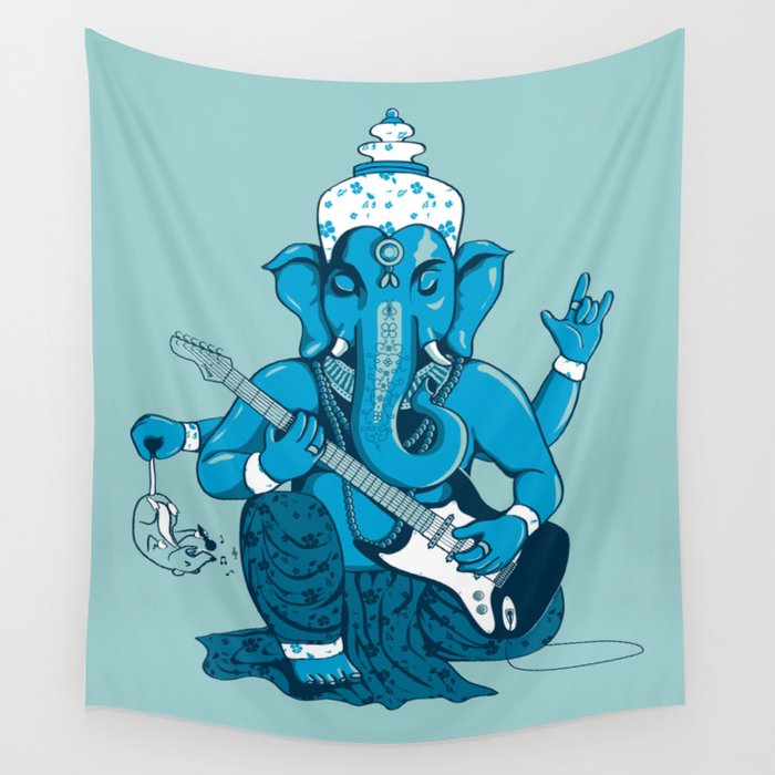 Ganesha rocks ! (v3) Wall Tapestry by Savousepate Society6