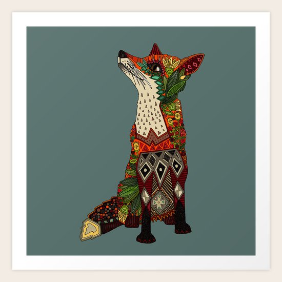fox love juniper Art Print by Sharon Turner Society6