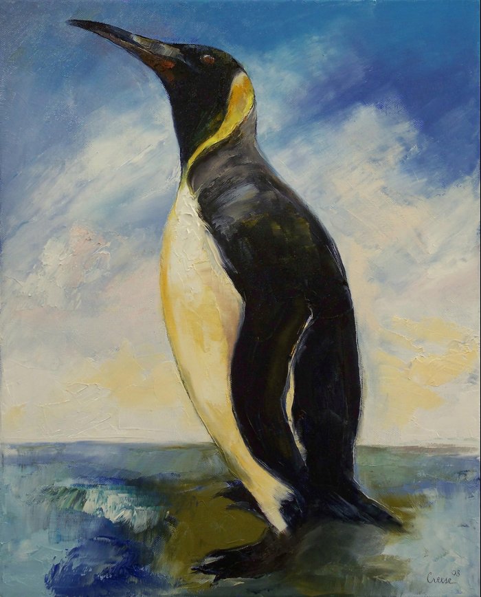 King Penguin Art Print by Michael Creese | Society6