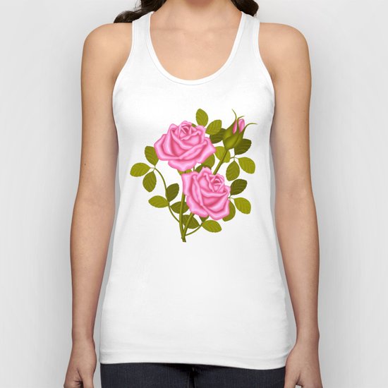 Painted Pink Roses Unisex Tank Top by Scorpion | Society6