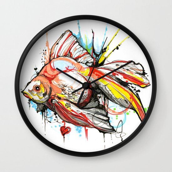Fish Wall Clock by Milky Way Shop Society6