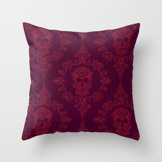 Victorian Sugar Skull Throw Pillow by Luscious Life Studios Society6