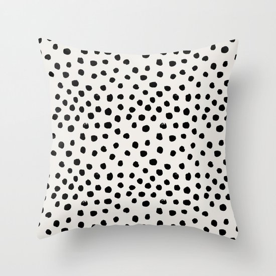 Preppy Brushstroke Free Polka Dots Black And White Spots