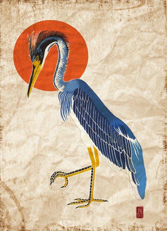 Japanese Crane Art Print by Christian G. Marra | Society6