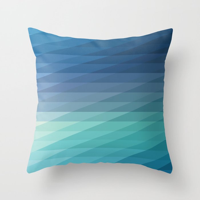 Fig. 042 Blue Geometric Diagonal Stripes Throw Pillow by Maps Of Imaginary Places Society6