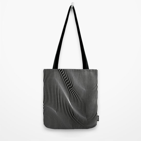 Minimal curves black Tote Bag by Leandro Pita | Society6