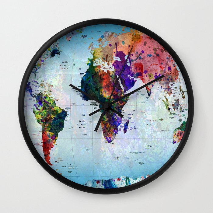 map Wall Clock by Mark Ashkenazi Society6