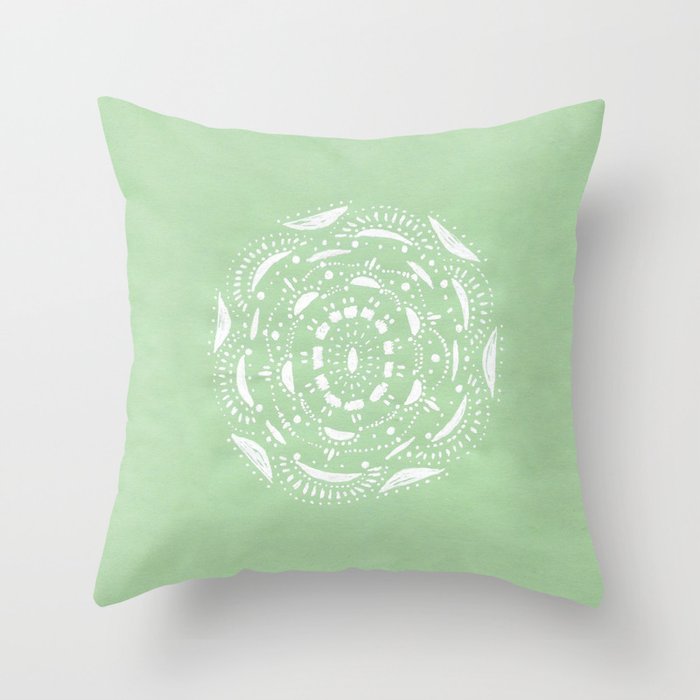 green mint Throw Pillow by Lake Society6