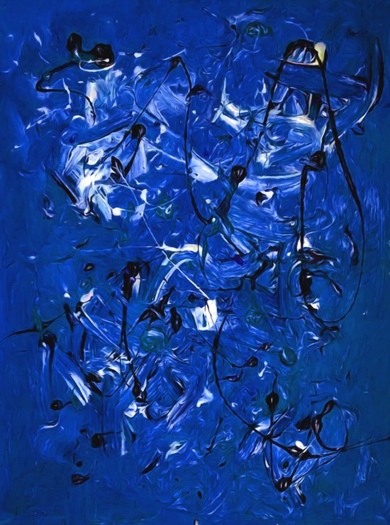 Abstract #350 Blue Chaos Art Print