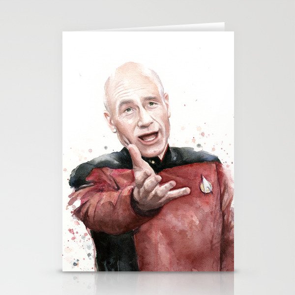 meme stationery Cards   by Picard Annoyed Meme Olechka Stationery Society6