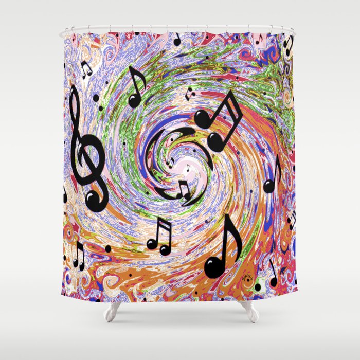 Music Notes Shower Curtain by Gretzky Society6