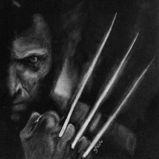 X-Men Logan/Wolverine Black & White Drawing