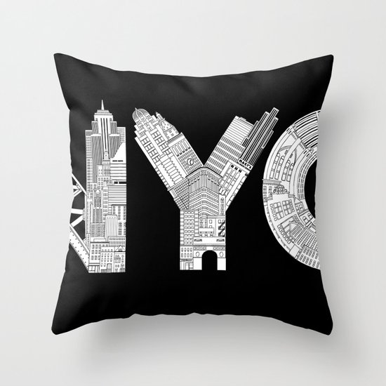 NYC Throw Pillow by Robert Farkas Society6