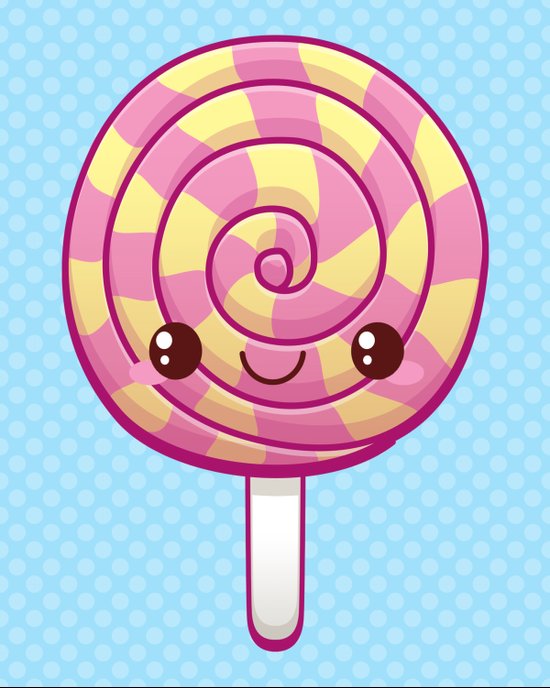 Kawaii Pink Lollipop Art Print by Katie White Society6