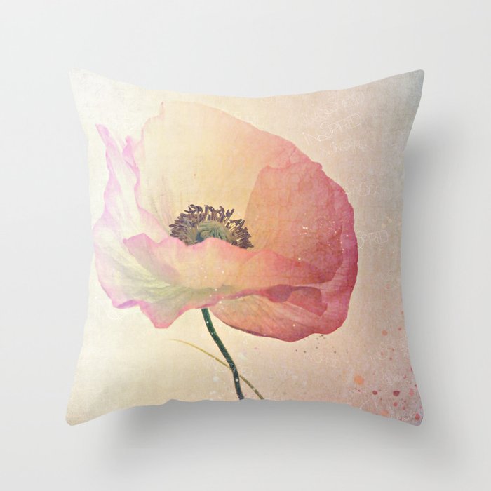 Inspired by the light -- Pink Poppy Flower Throw Pillow by V. Sanderson / Chickens In The Trees ...