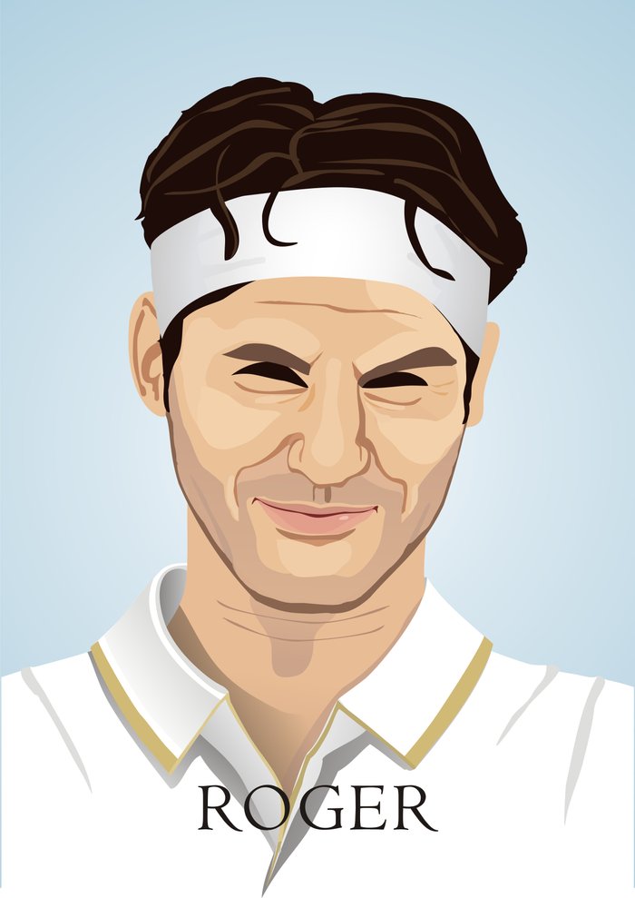 Roger Federer, the tennis superstar Art Print by Mikath ...