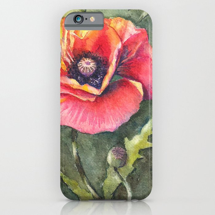 Poppy Single Watercolor iPhone & iPod Case Society6 Christy Sheeler
