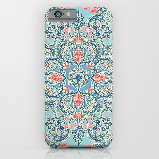Gypsy Floral in Red & Blue iPhone & iPod Case by Micklyn Society6