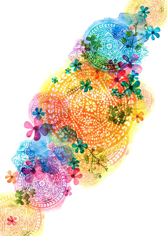 Download rainbow mandala cloud Art Print by Norma Lindsay | Society6