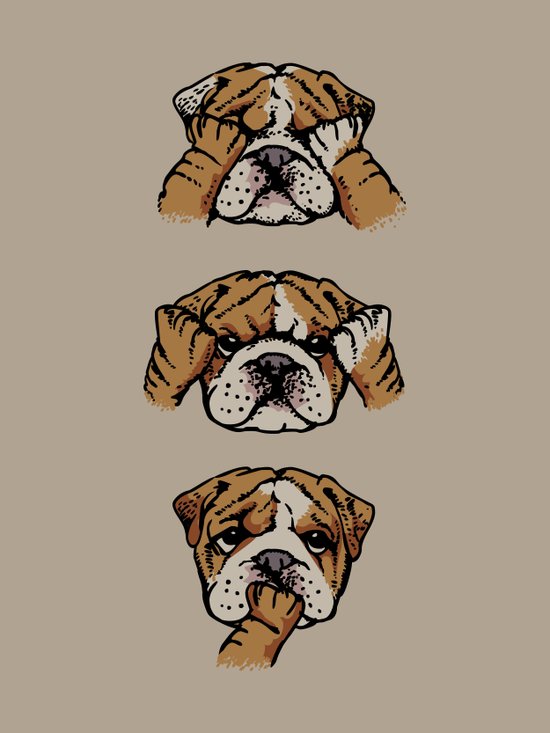 Noevil English Bulldog Art Print By Huebucket Society6