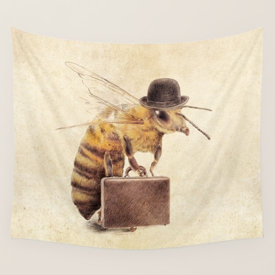 Worker Bee Wall Tapestry by Eric Fan Society6