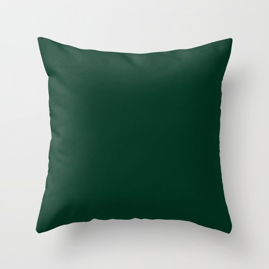 Dark green Throw Pillow by List Of Colors Society6