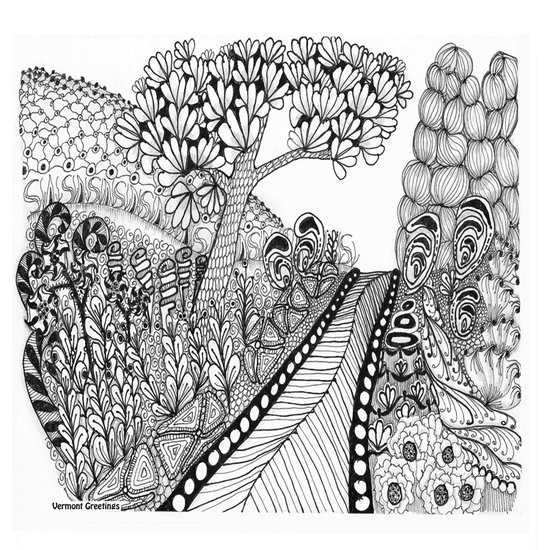Zentangle Illustration - Road Trip Art Print by Vermont Greetings ...