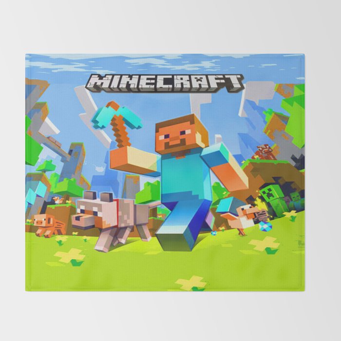 creeper steve duck Throw Blanket