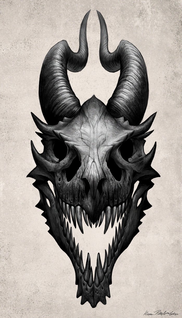 Dragon Skull Art Print by Kate Pfeilschiefter | Society6