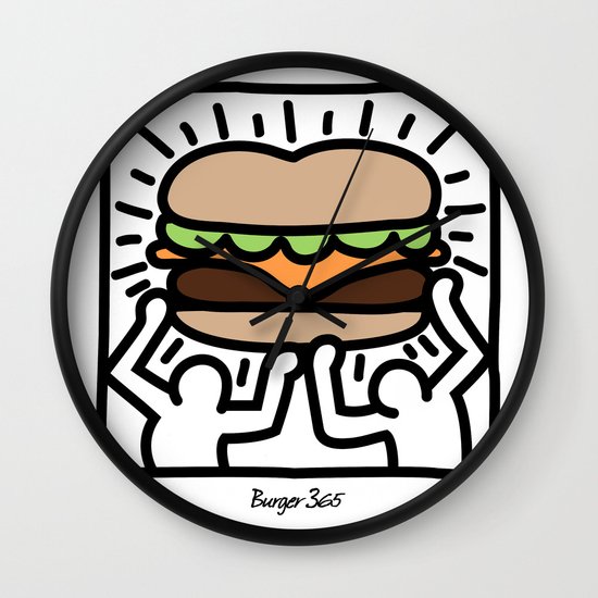 Pop Art Burger #1 Wall Clock by Charlton Yu | Society6