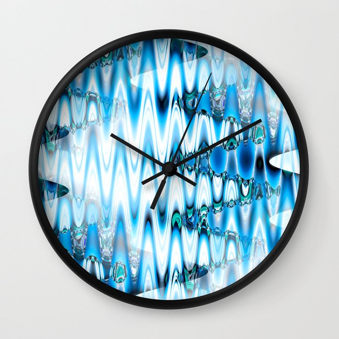 Warped Glass (blue) Wall Clock by NatalieCatLee Society6