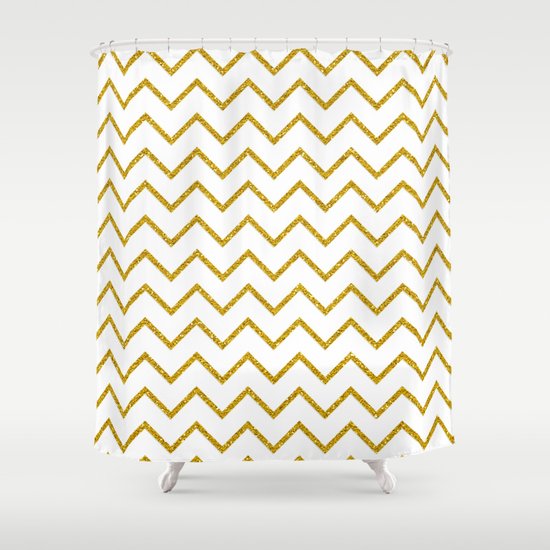 Best Glitter Chevron Shower Curtain