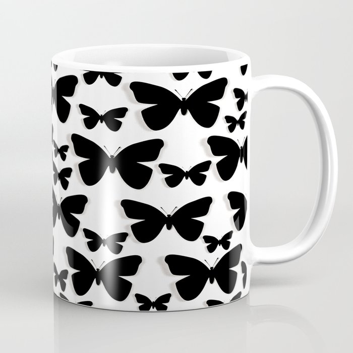 Black And White Pattern Mug | butterfly black and white pattern mug by saundra myles Black And White Pattern Mug | butterfly black and white pattern mug by saundra myles