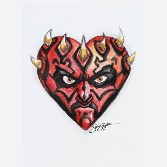 Darth Maul Star Wars Heart Art Print