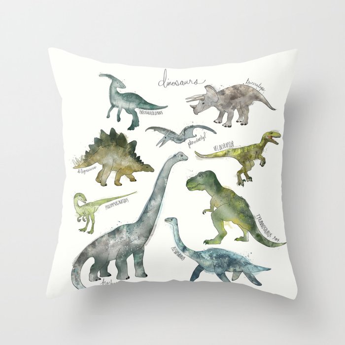 Dinosaurs Throw Pillow by Amy Hamilton Society6