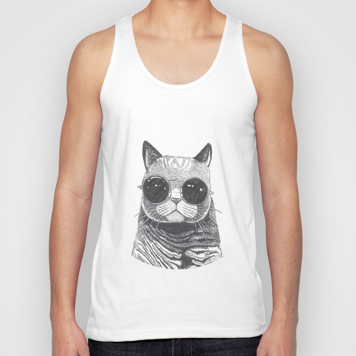 cool cat Unisex Tank Top by Polkip Society6