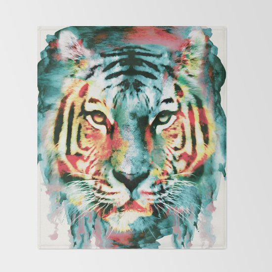 TIGER Throw Blanket by RIZA PEKER Society6