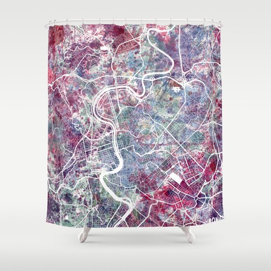 Rome watercolor painting Shower Curtain