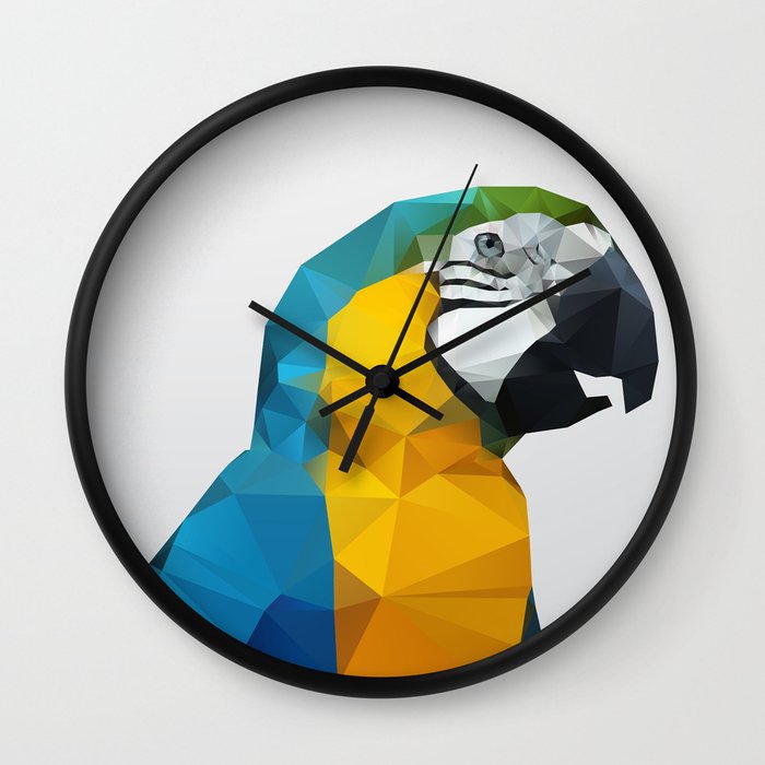 Geo - Parrot Wall Clock by Three Of The Possessed  Society6