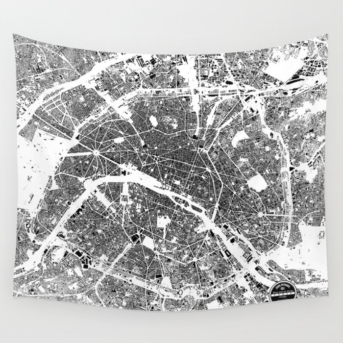 PARIS Wall Tapestry by Maps Factory  Society6