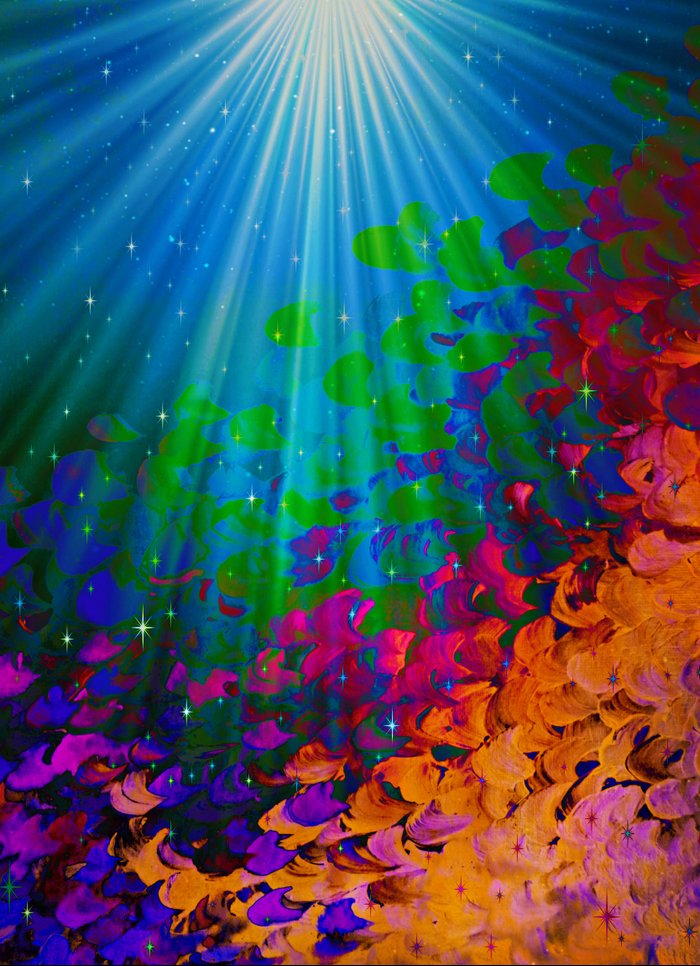 UNDER THE SEA Bold Colorful Abstract Acrylic Painting ...