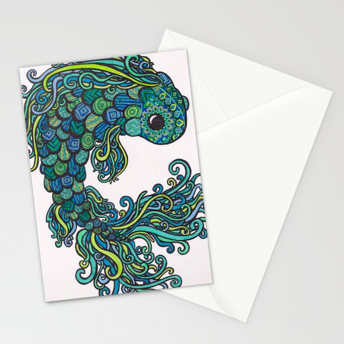 Swish Fish Stationery Cards by Emilie Darlington | Society6