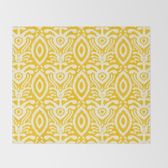 Yellow Pattern Throw Blanket | yellow ikat pattern throw blanket by shelly penko society6 Yellow Pattern Throw Blanket | yellow ikat pattern throw blanket by shelly penko society6