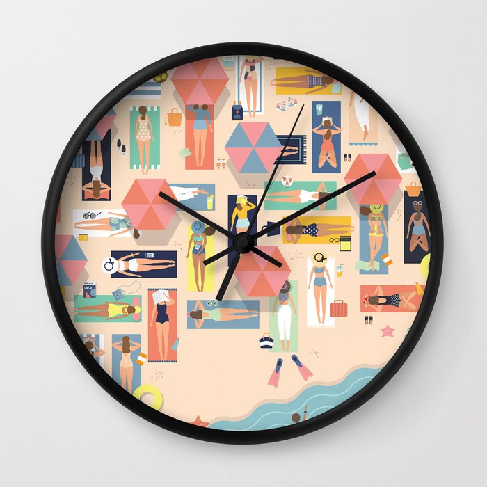 Summertime Wall Clock by Swanderfulthings Society6