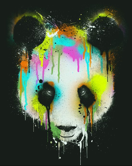 Technicolour Panda Art Print by Dzeri29 | Society6