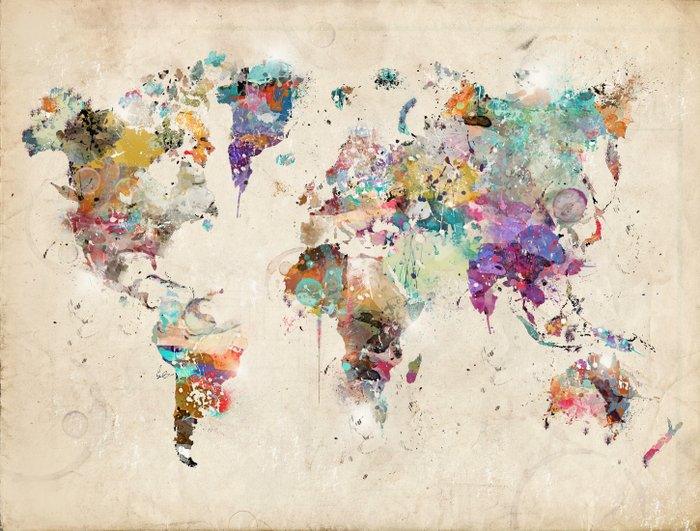 Rustic World Map Wallpaper