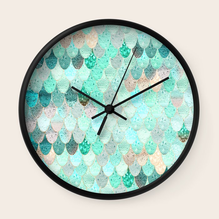 SUMMER MERMAID Wall Clock by Monika Strigel Society6